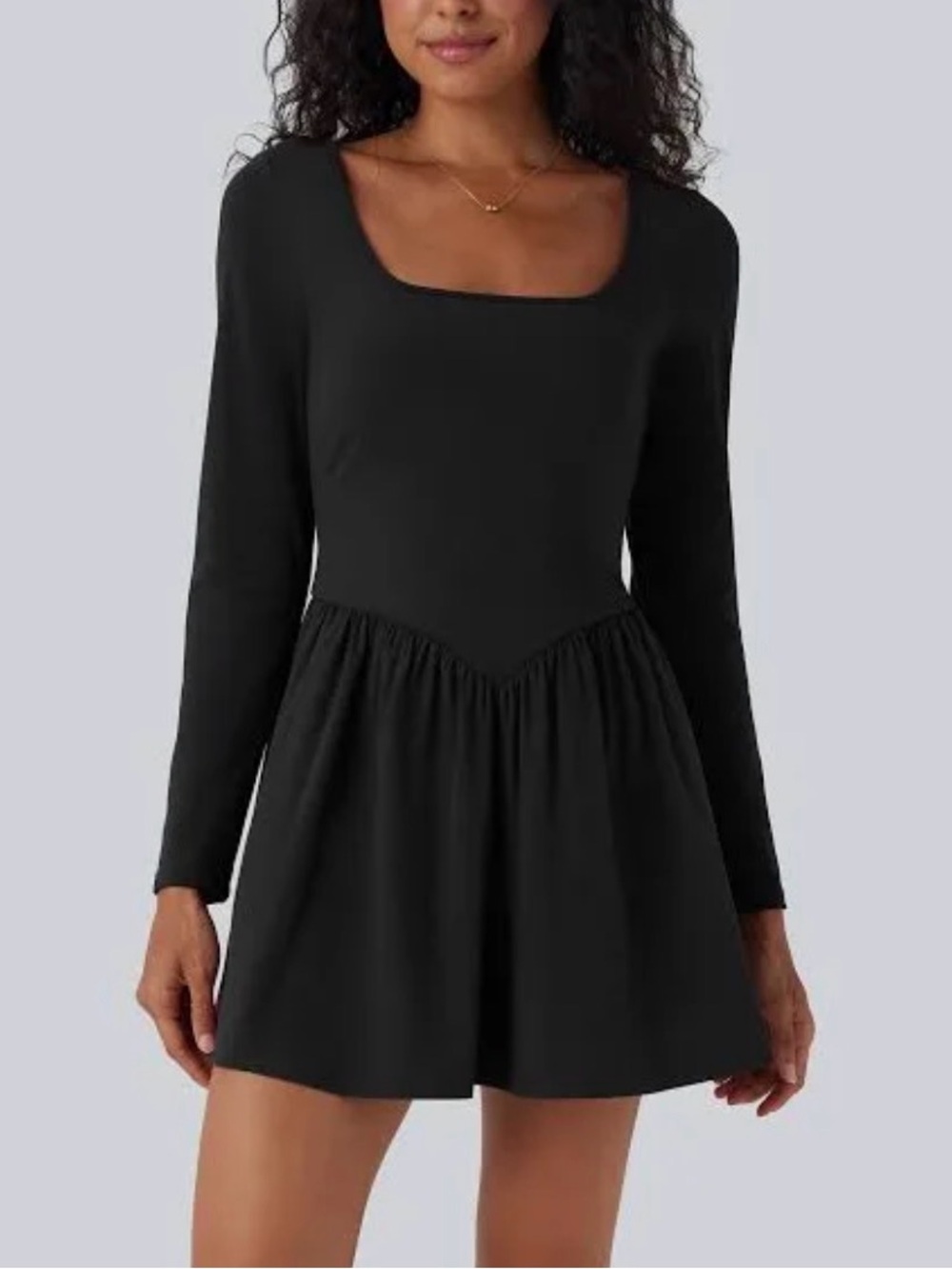 Halara long sleeve square neck breezeful dress